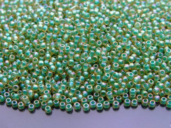 250g 1830 Inside Color Rainbow Light Jonquil/Mint Lined Toho Seed Beads 11/0 2.2mm WHOLESALE Michael's UK Jewellery