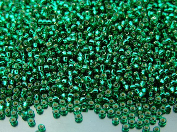 250g 917 Silver Lined Emerald Miyuki Japanese Seed Beads Round Size 11/0 2mm WHOLESALE Michael's UK Jewellery