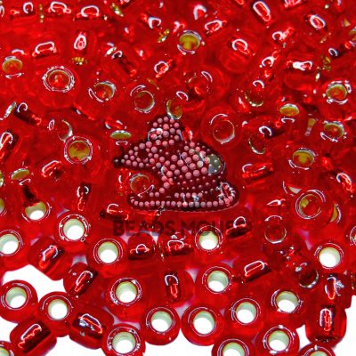 TOHO Seed Beads 25B Silver Lined Siam Ruby 3/0 beads mouse