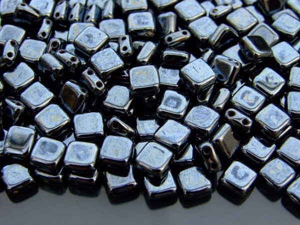25pcs CzechMates Tile Beads Hematite Michael's UK Jewellery
