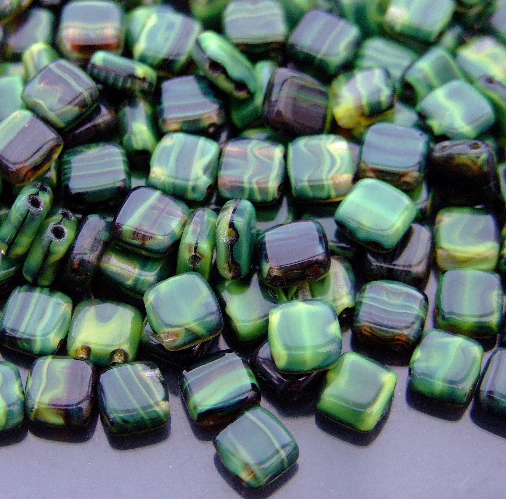 CzechMates Tile Beads 26807 Opaque Yellow JET beadsmouse.co.uk