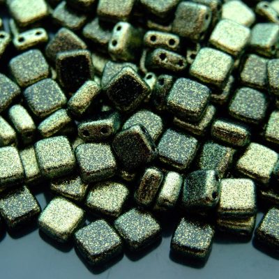 25pcs CzechMates Tile Beads Polychrome Gold Rush Michael's UK Jewellery