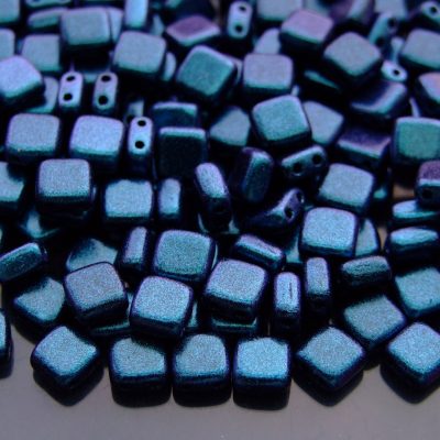 25pcs CzechMates Tile Beads Polychrome Indigo Orchid Michael's UK Jewellery