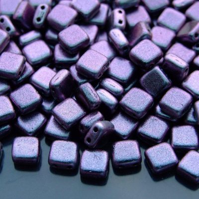 25pcs CzechMates Tile Beads Polychrome Orchid Aqua Michael's UK Jewellery