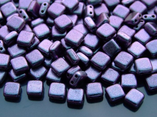25pcs CzechMates Tile Beads Polychrome Orchid Aqua Michael's UK Jewellery