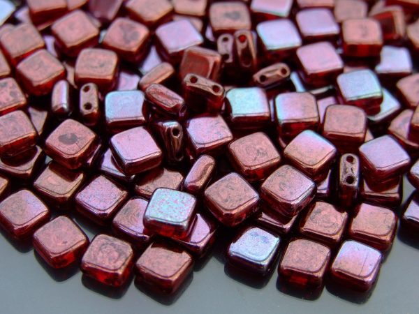 25pcs CzechMates Tile Beads Polychrome Rose Michael's UK Jewellery