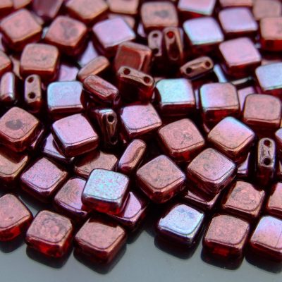 25pcs CzechMates Tile Beads Polychrome Rose Michael's UK Jewellery
