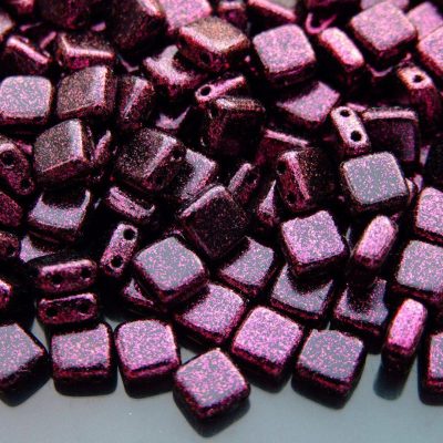 25pcs CzechMates Tile Beads Polychrome Rose Michael's UK Jewellery