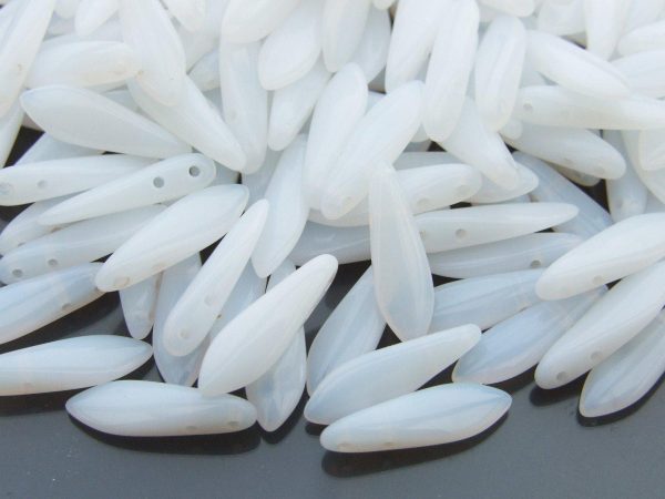 25pcs Czechmates Dagger Beads 16x5mm Alabaster Michael's UK Jewellery