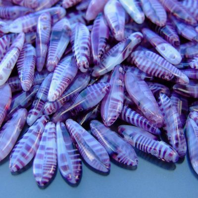 25pcs Czechmates Dagger Beads 16x5mm Amethyst White Michael's UK Jewellery
