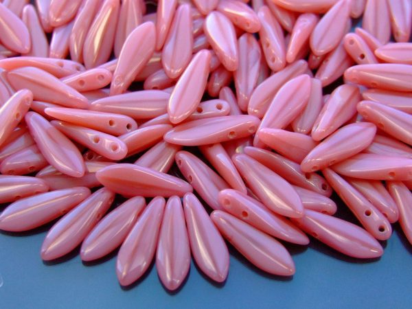 25pcs Czechmates Dagger Beads 16x5mm Coral Pink Michael's UK Jewellery