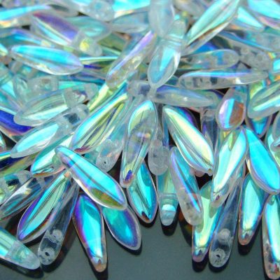 25pcs Czechmates Dagger Beads 16x5mm Crystal AB Michael's UK Jewellery