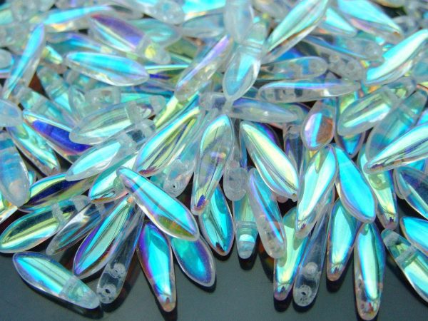 25pcs Czechmates Dagger Beads 16x5mm Crystal AB Michael's UK Jewellery