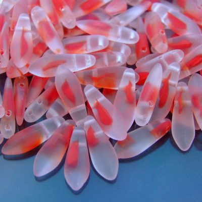25pcs Czechmates Dagger Beads 16x5mm Double Color Crystal Matte Red Michael's UK Jewellery