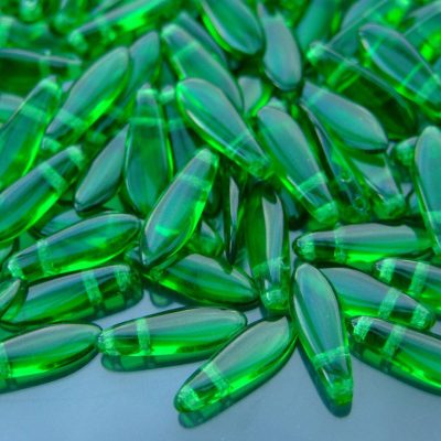 25pcs Czechmates Dagger Beads 16x5mm Green Emerald Michael's UK Jewellery
