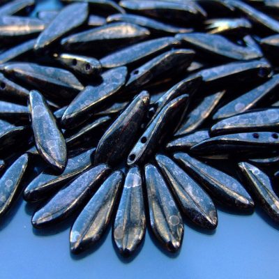 25pcs Czechmates Dagger Beads 16x5mm Jet Marbled Dark Bronze Michael's UK Jewellery