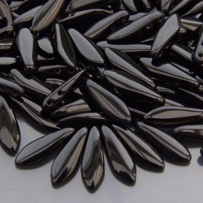 25pcs Czechmates Dagger Beads 16x5mm Jet Michael's UK Jewellery