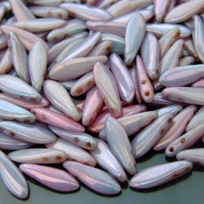 25pcs Czechmates Dagger Beads 16x5mm Luster Metallic Amethyst - Chalk Vega Luster Michael's UK Jewellery