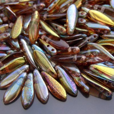 25pcs Czechmates Dagger Beads 16x5mm Luster Pink Crystal Michael's UK Jewellery
