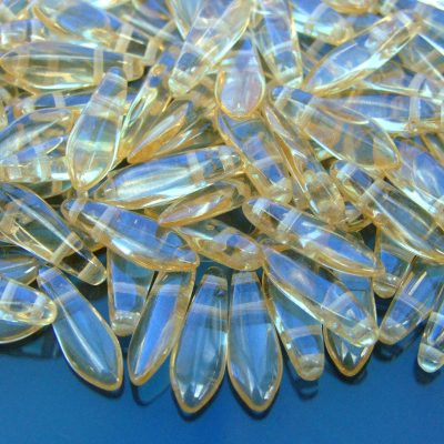 25pcs Czechmates Dagger Beads 16x5mm Luster Transparent Champagne Michael's UK Jewellery