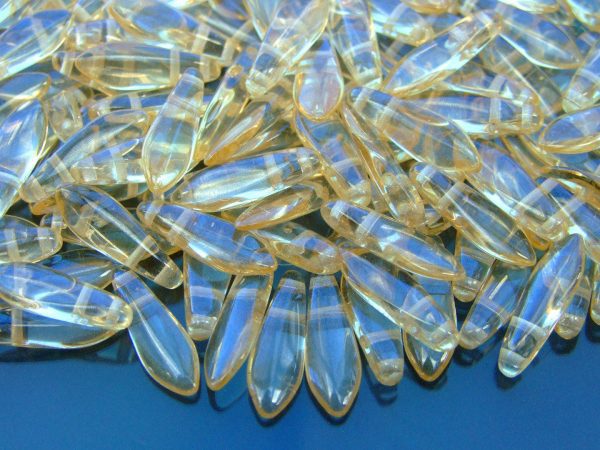 25pcs Czechmates Dagger Beads 16x5mm Luster Transparent Champagne Michael's UK Jewellery