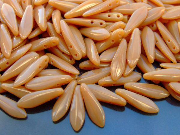 25pcs Czechmates Dagger Beads 16x5mm Opaque Beige Michael's UK Jewellery