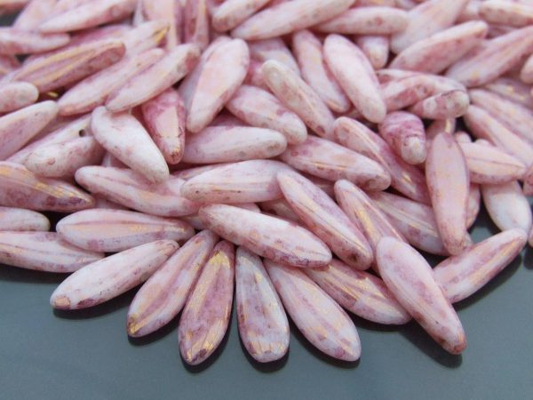 25pcs Czechmates Dagger Beads 16x5mm Opaque Luster Topaz Pink Michael's UK Jewellery