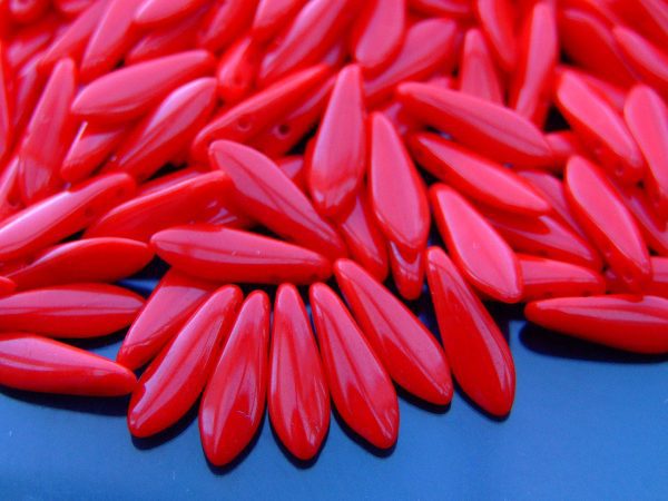 25pcs Czechmates Dagger Beads 16x5mm Opaque Red Michael's UK Jewellery