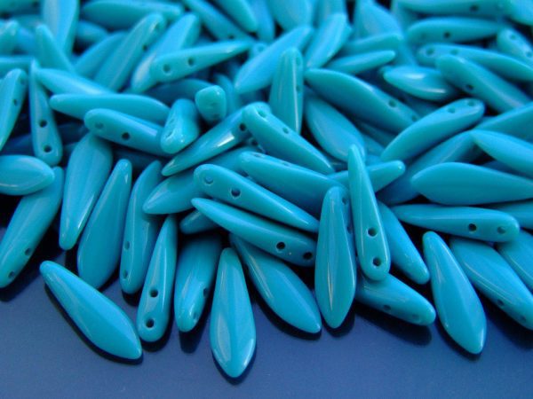 25pcs Czechmates Dagger Beads 16x5mm Opaque Turquoise Michael's UK Jewellery
