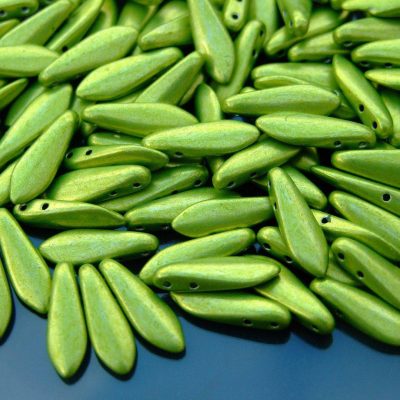 25pcs Czechmates Dagger Beads 16x5mm Saturated Metallic Lime Punch Michael's UK Jewellery
