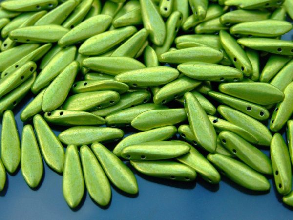 25pcs Czechmates Dagger Beads 16x5mm Saturated Metallic Lime Punch Michael's UK Jewellery