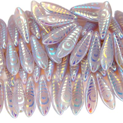 25pcs Preciosa Dagger Beads 16x5mm Purple Opal Laser Eye Michael's UK Jewellery