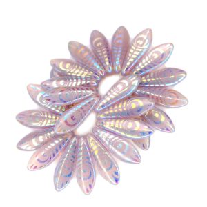 25pcs Preciosa Dagger Beads 16x5mm Purple Opal Laser Eye Michael's UK Jewellery