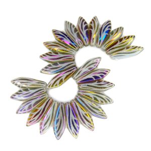 25pcs Preciosa Dagger Beads 16x5mm White Laser Wing Sliperit Michael's UK Jewellery