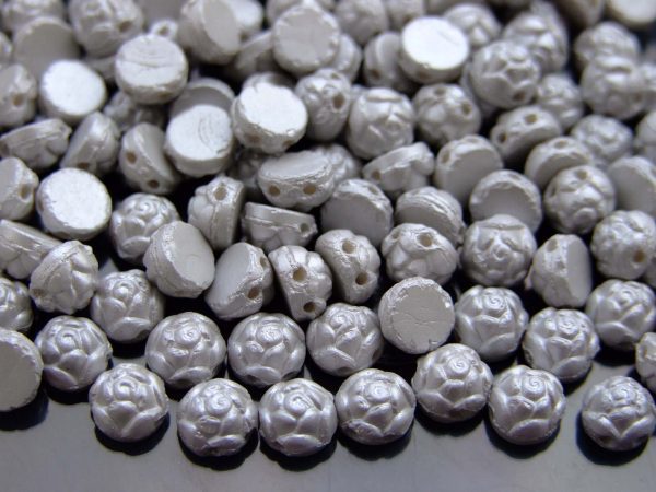25x Roseta Beads 6mm Powdery Cool Gray Michael's UK Jewellery
