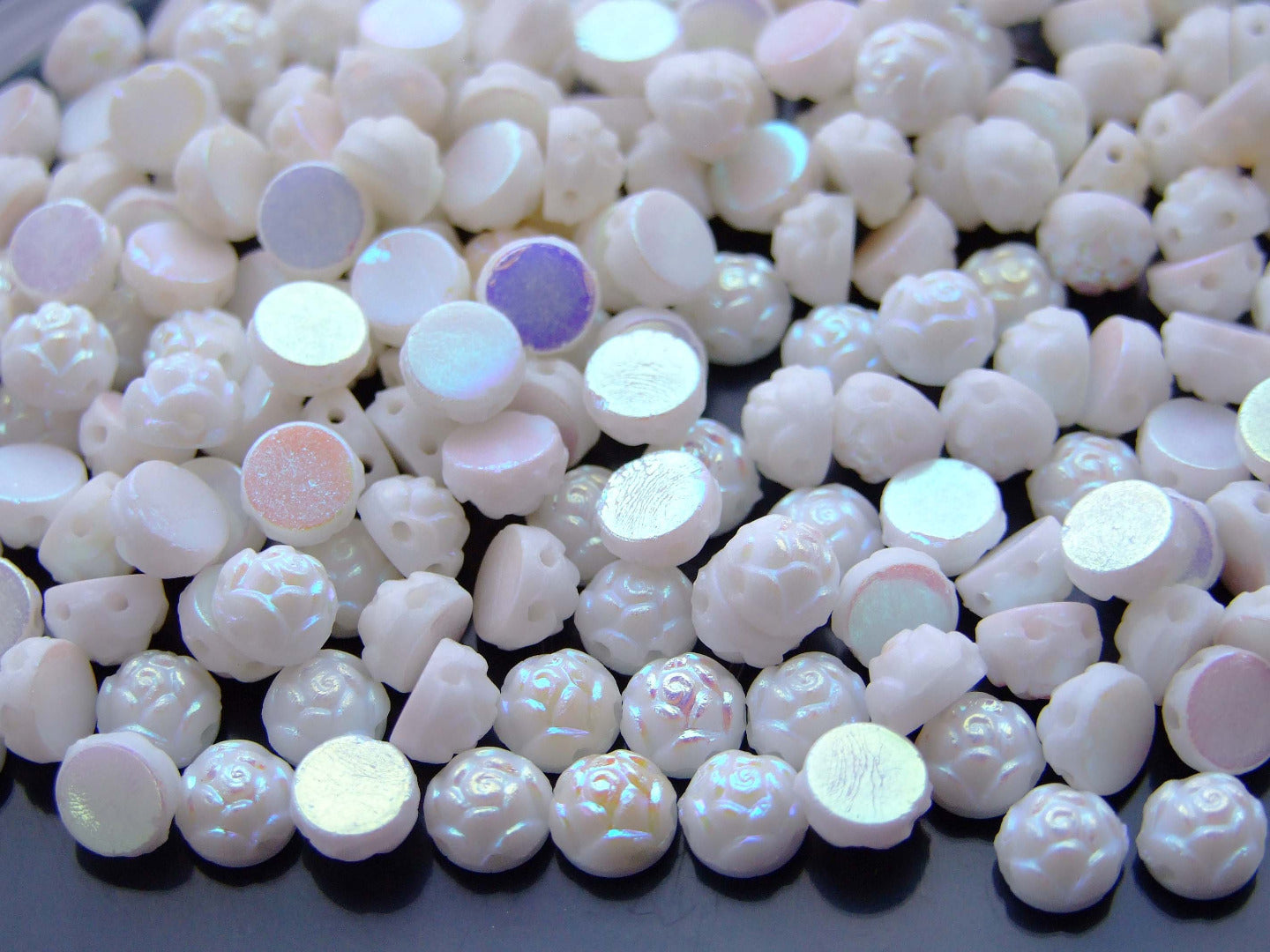 25x Roseta Beads 6mm Vacuum Plating AB Full Michael's UK Jewellery