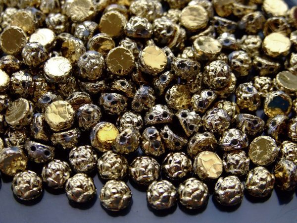 25x Roseta Beads 6mm Vacuum Plating Amber Full Michael's UK Jewellery