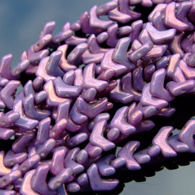 30x Czech Chevron Duo Beads 10x4mm Chalk Vega Luster Michael's UK Jewellery