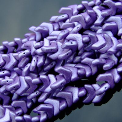 30x Czech Chevron Duo Beads 10x4mm Jet Metallic Suede Purple Michael's UK Jewellery