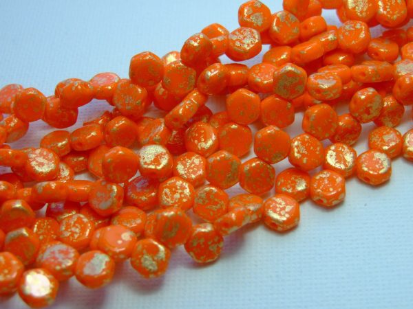 30x Czech Honeycomb Beads 6mm Gold Splash Orange Michael's UK Jewellery