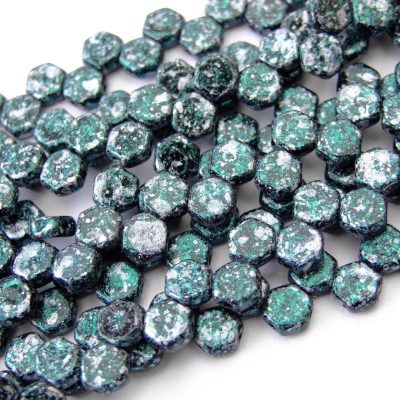 30x Czech Honeycomb Beads 6mm Tweedy Green Michael's UK Jewellery