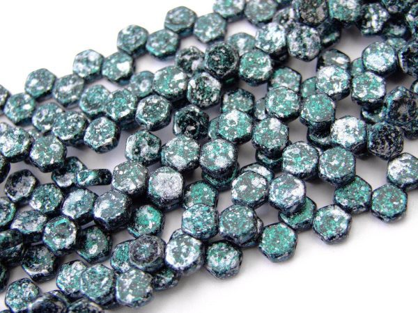 30x Czech Honeycomb Beads 6mm Tweedy Green Michael's UK Jewellery