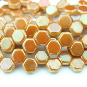 30x Honeycomb Beads 6mm Chalk Apricot Michael's UK Jewellery