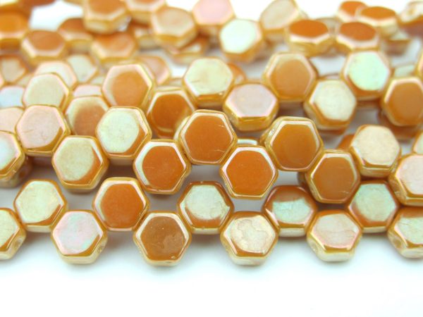 30x Honeycomb Beads 6mm Chalk Apricot Michael's UK Jewellery