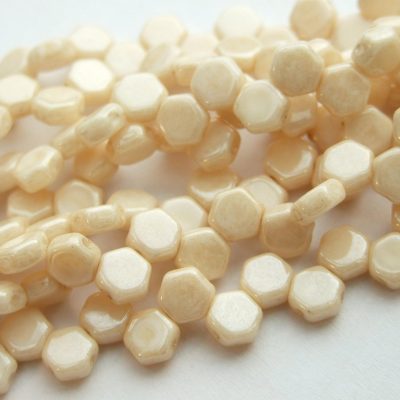 30x Honeycomb Beads 6mm Chalk Beige Michael's UK Jewellery