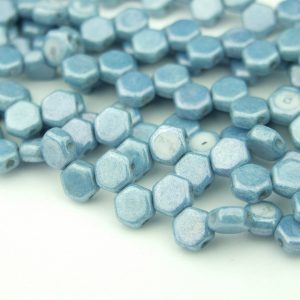 30x Honeycomb Beads 6mm Chalk Blue Luster Michael's UK Jewellery