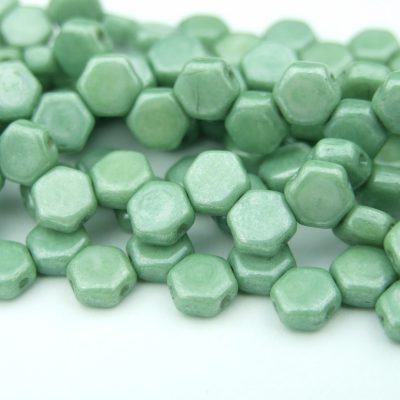 30x Honeycomb Beads 6mm Chalk Green Luster Michael's UK Jewellery