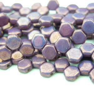 30x Honeycomb Beads 6mm  Chalk Vega Luster Michael's UK Jewellery