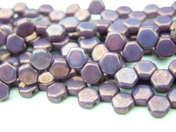 30x Honeycomb Beads 6mm  Chalk Vega Luster Michael's UK Jewellery
