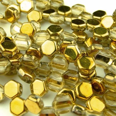 30x Honeycomb Beads 6mm Crystal Amber Michael's UK Jewellery